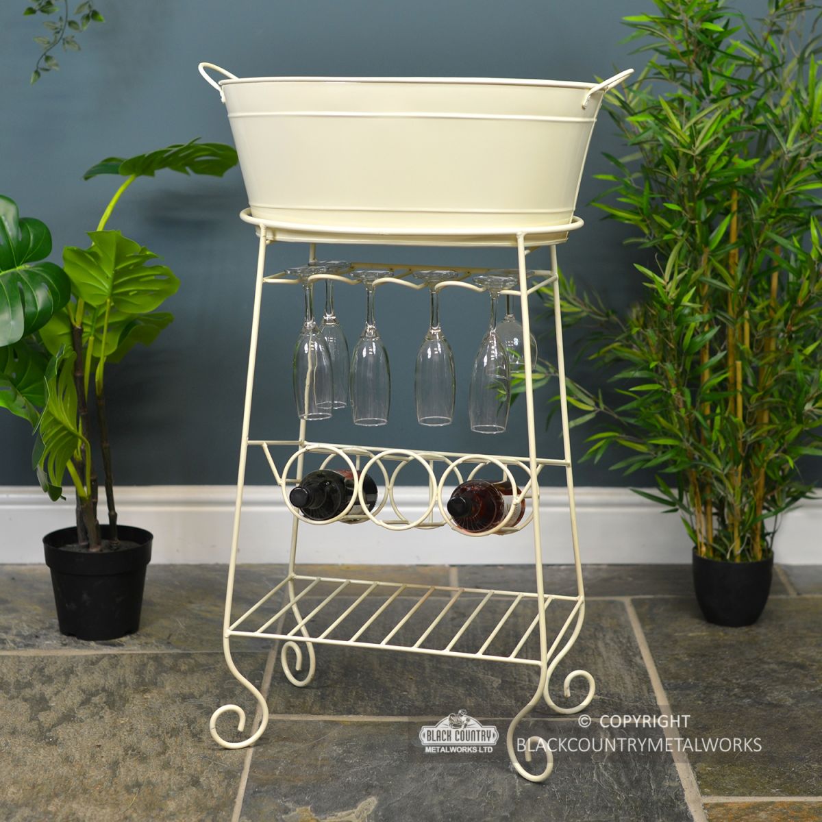 The "Deluxe" Harrison Wine Carrier and Drinks Cooler in Situ Holding Wine Bottles and Glasses