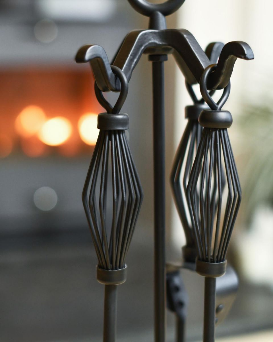 Close Up Of "The Dinnington" Black Companion Set Handles