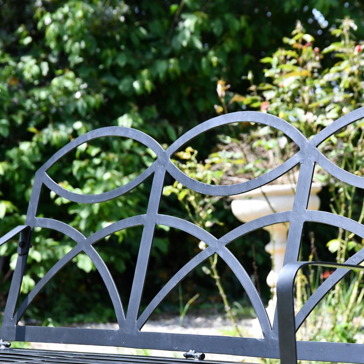 Curved Modern Design on the Back Rest of the Bench
