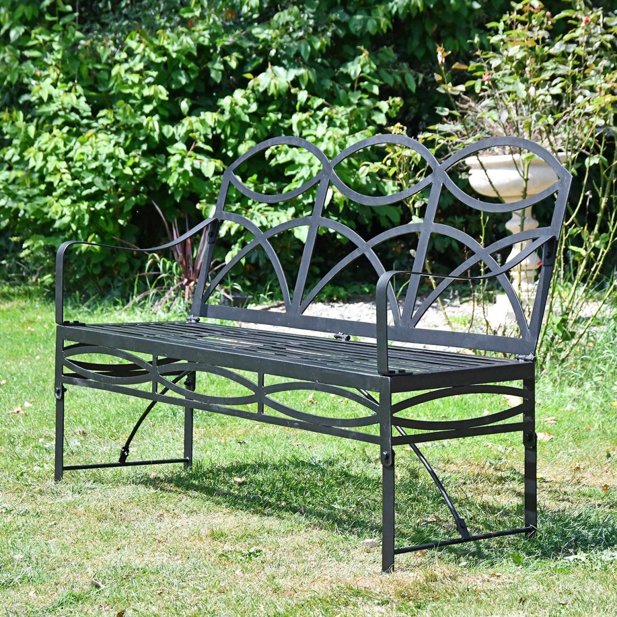 "The Dudley" Garden Bench Created out of Wrought Iron
