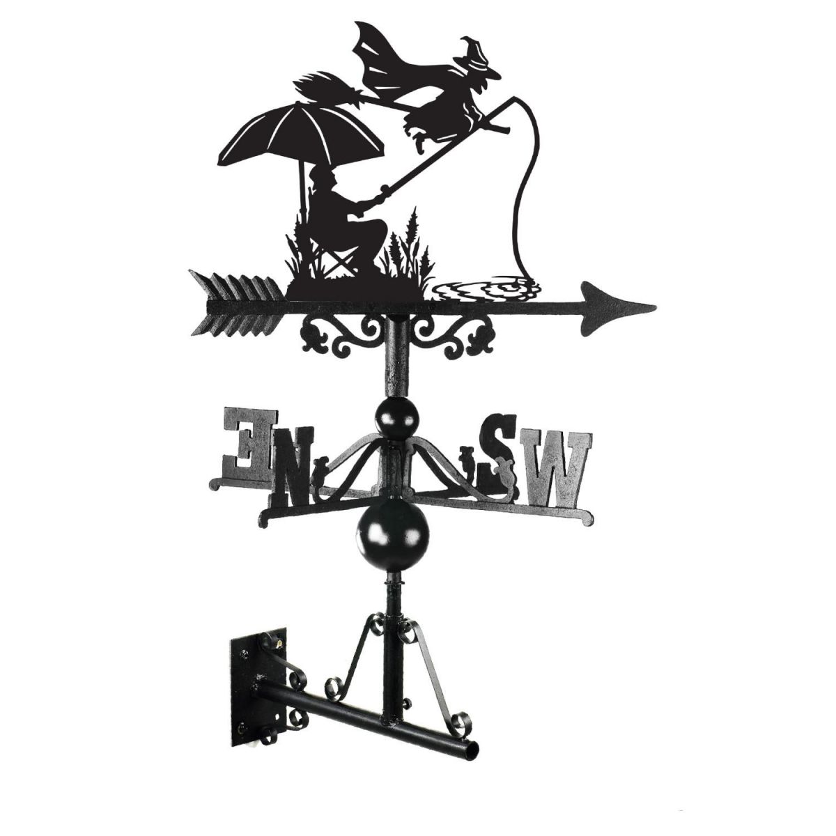 The Fisherman & The Witch Weathervane Mounted