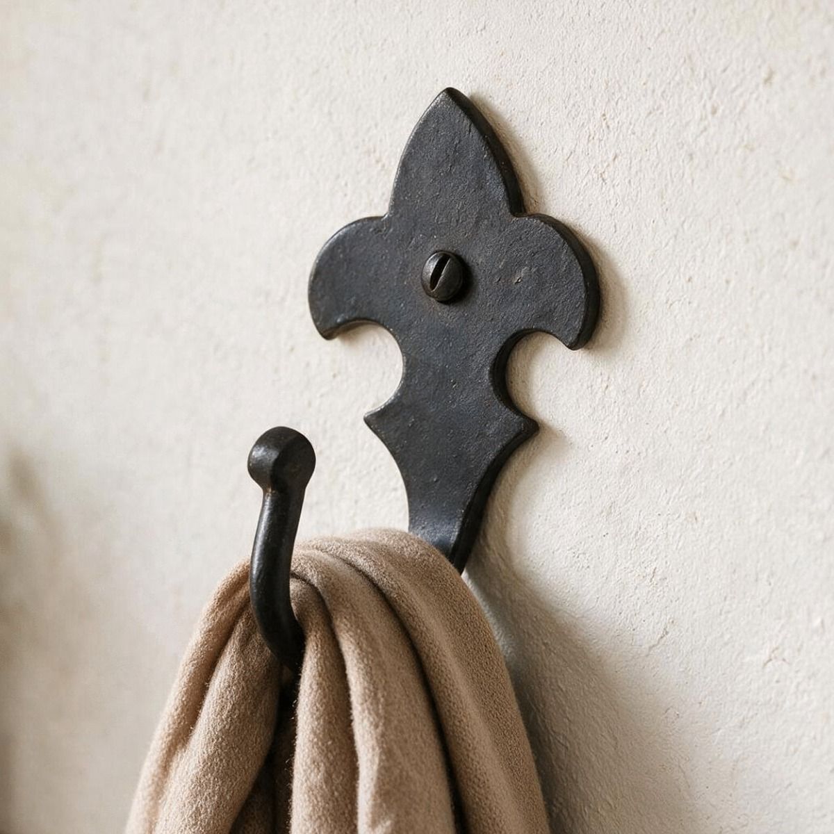 The Fleur-De-Lys Hook Shown Close up with a Scarf on it - Digital Illustration 