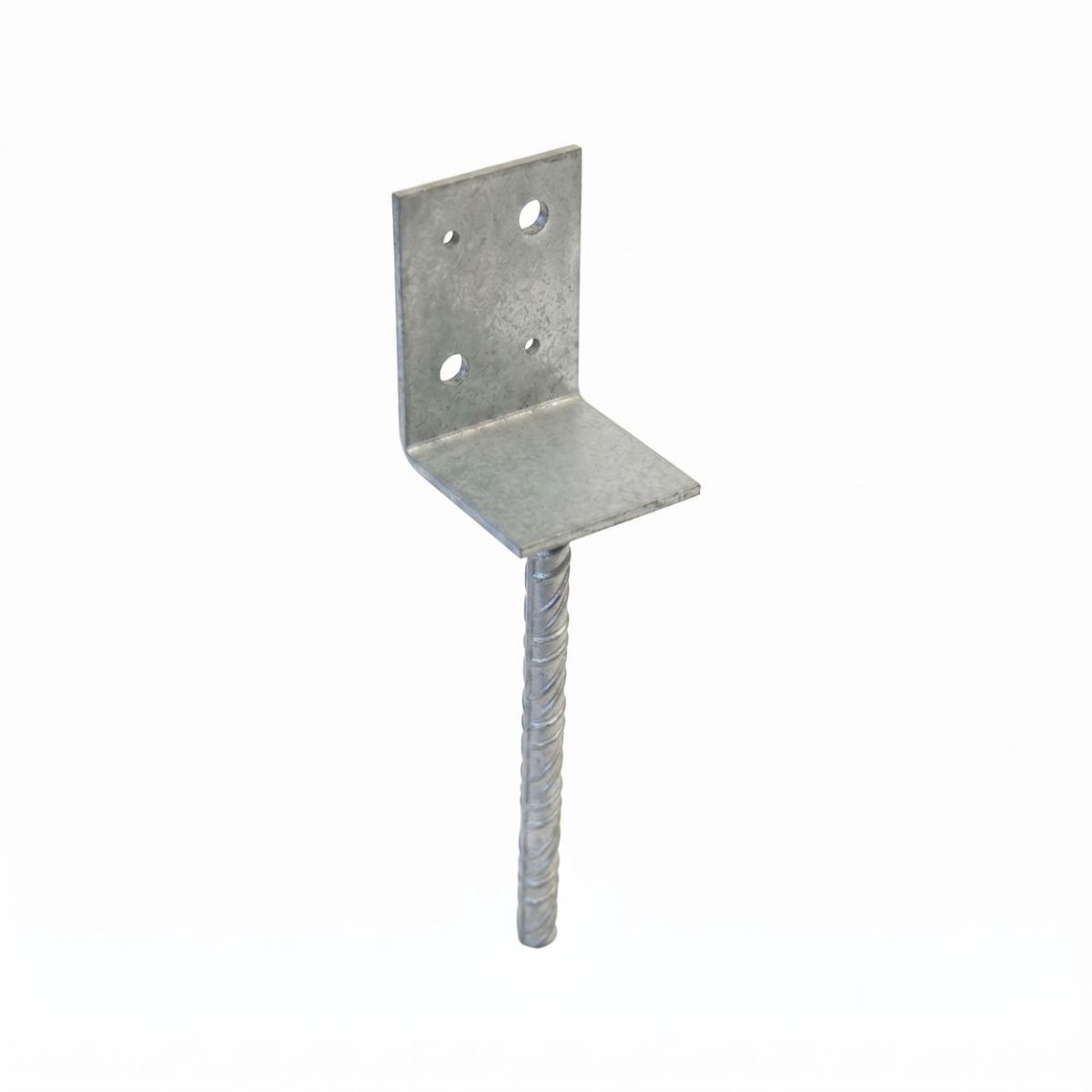The Galvanised Railway Sleeper Concrete-In Base Anchor on a White Background 