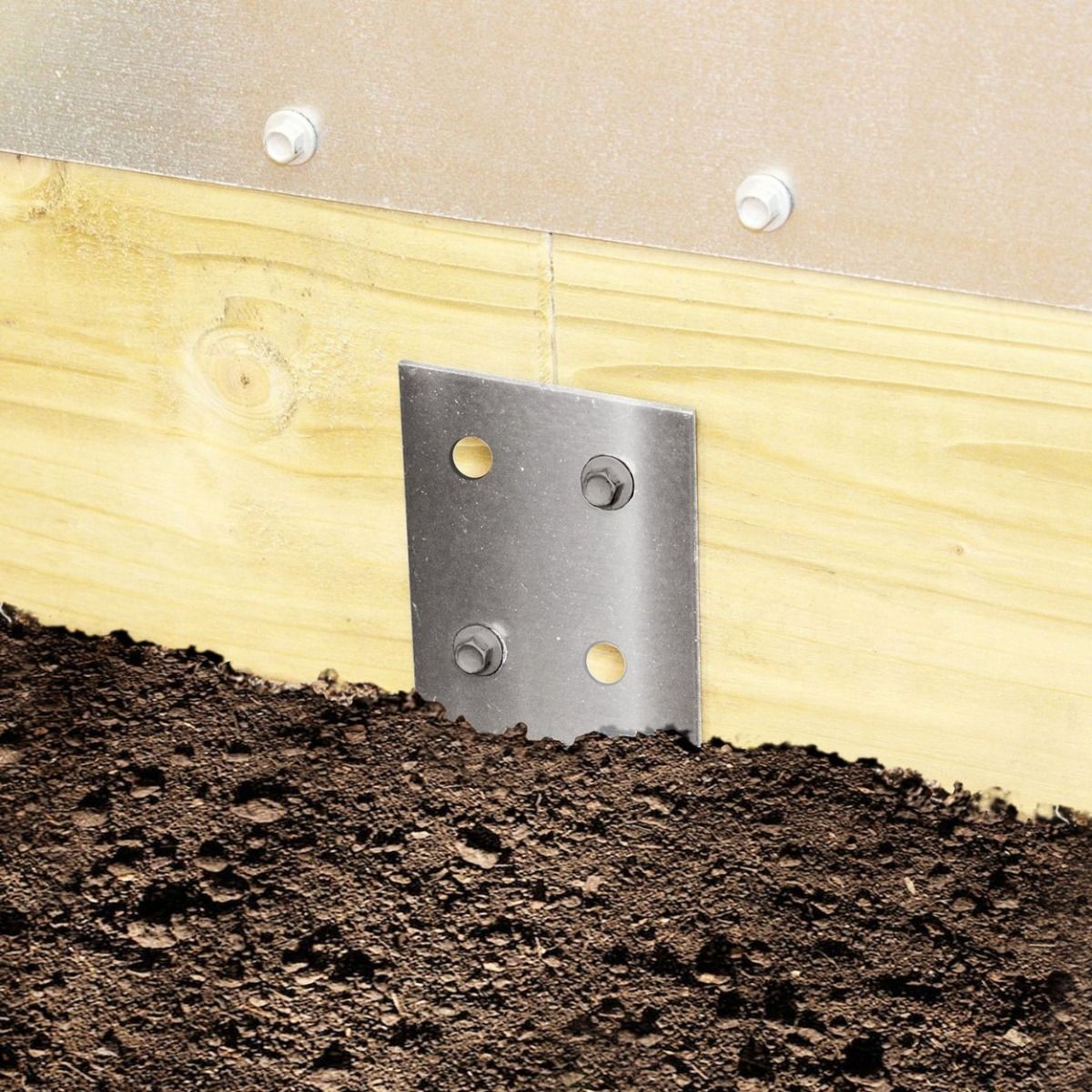 The Galvanised Steel Railway Sleeper Concrete-In Base Anchor Attacher to a Sleeper