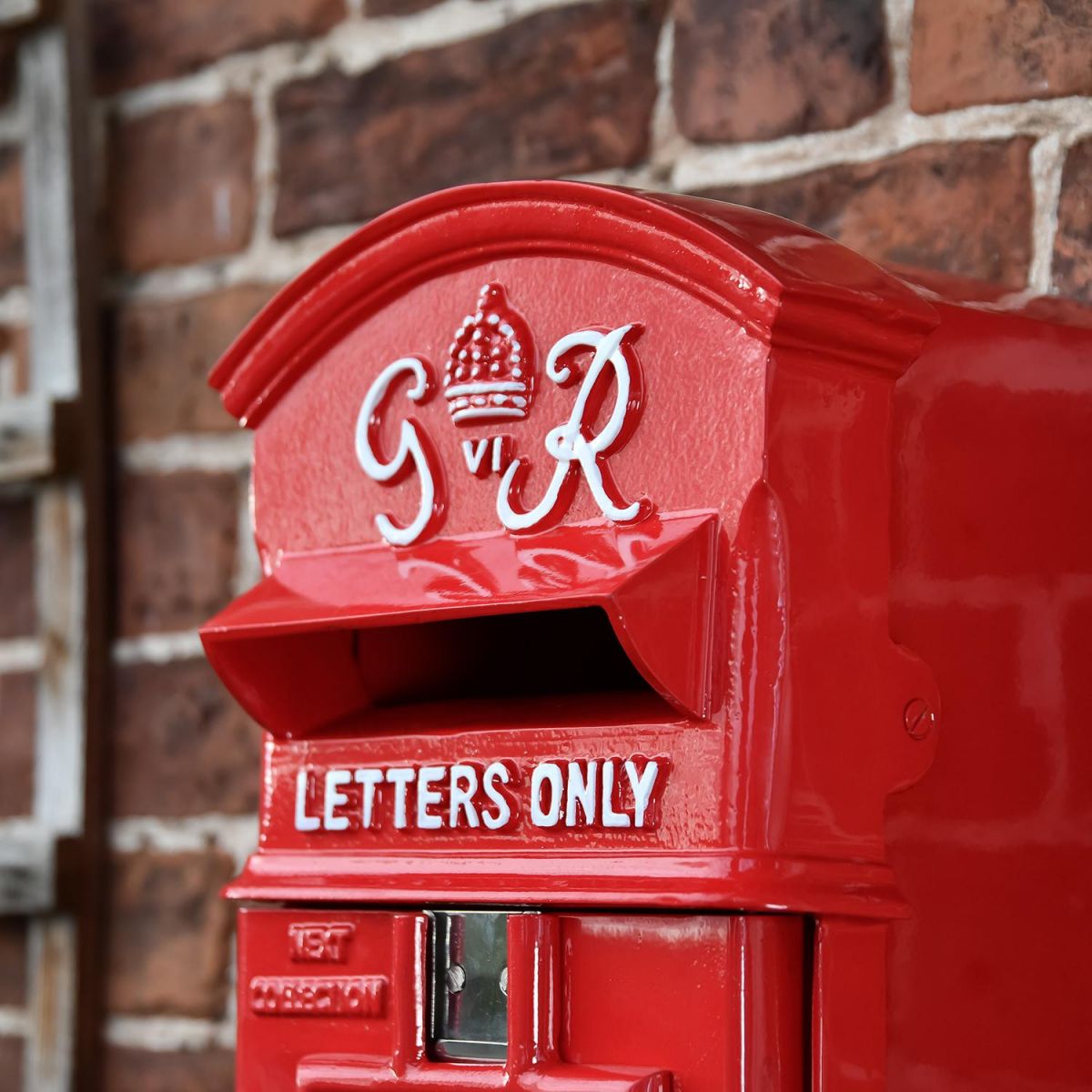 Close-up of the White Text on the Post Box