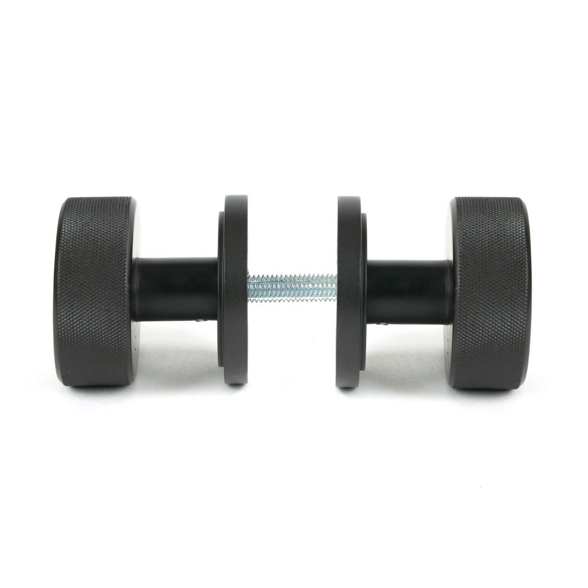 The Knurled Mortice/Rim Knob Set on an Art Deco Rose in Aged Bronze Shown Screwed Together from the Side 