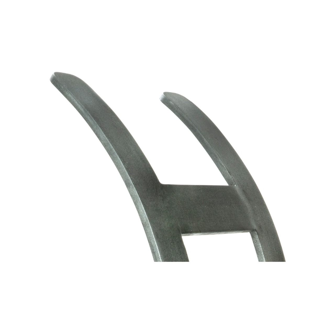 The Large Curved Fireside Log Holder in Pewter Showing a Close up of the Curved Edge