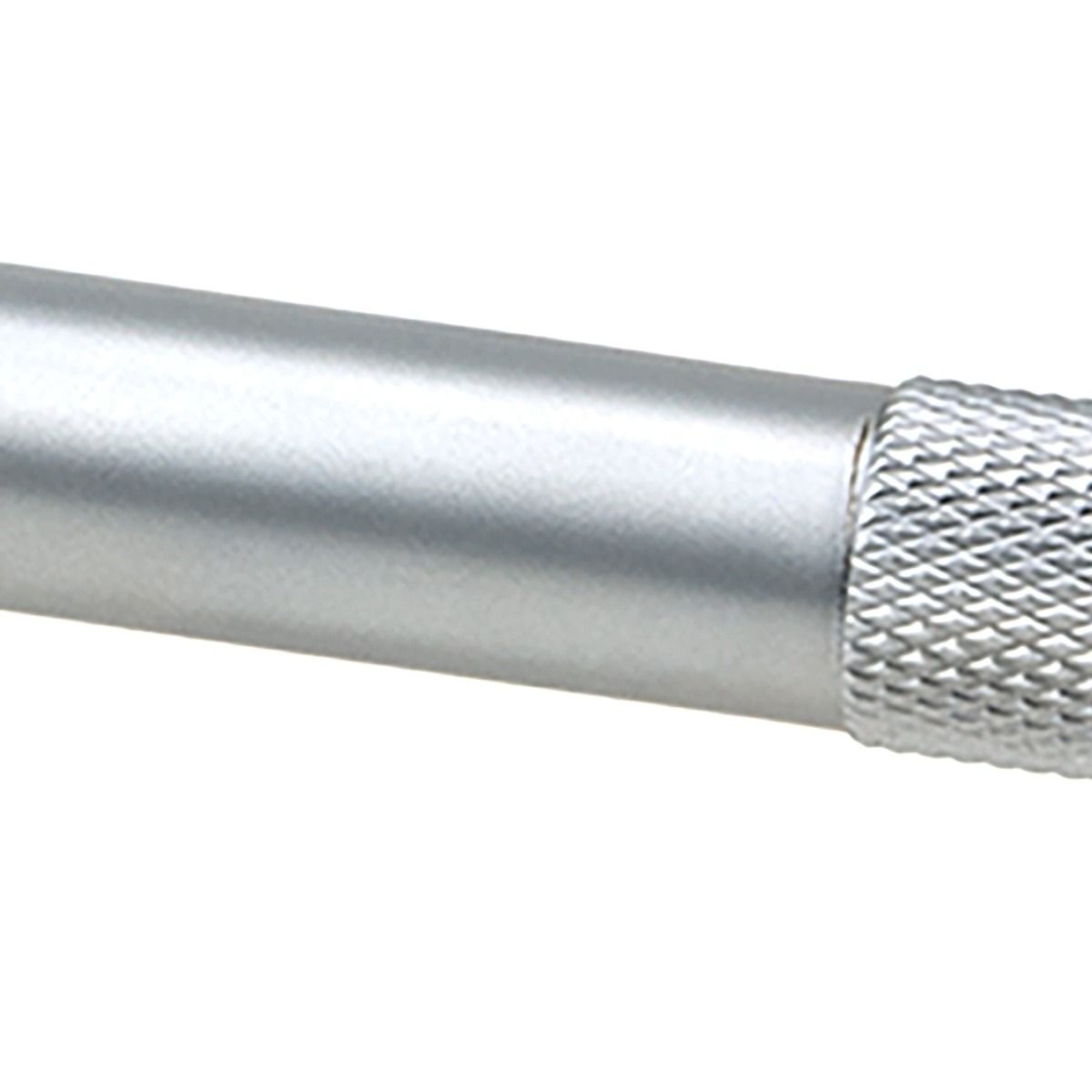 The Large Half Knurled Cabinet Pull Handle in Satin Chrome Looking Close Up at the Centre of the Handle