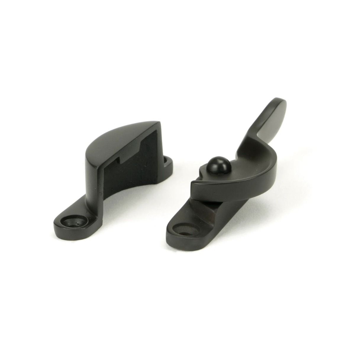 The Locking Fitch Sash Window Fastener - Aged Bronze Shown from the Side 