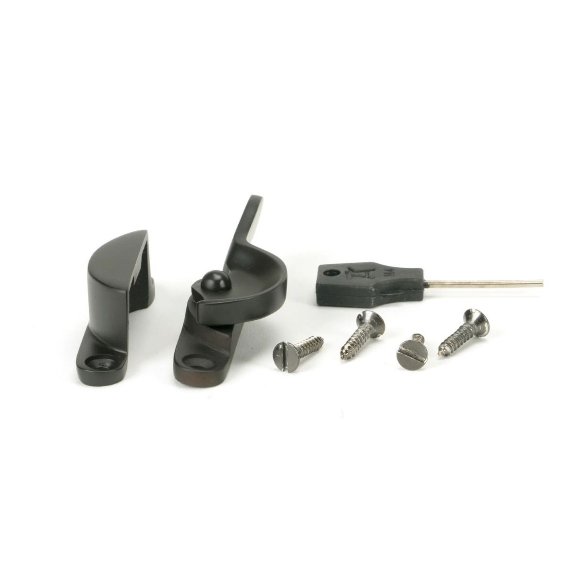 The Locking Fitch Sash Window Fastener - Aged Bronze with Components 