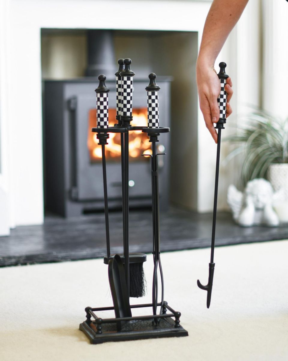 Scale Shot Of "The Ludos" Checkered White & Black Companion Set