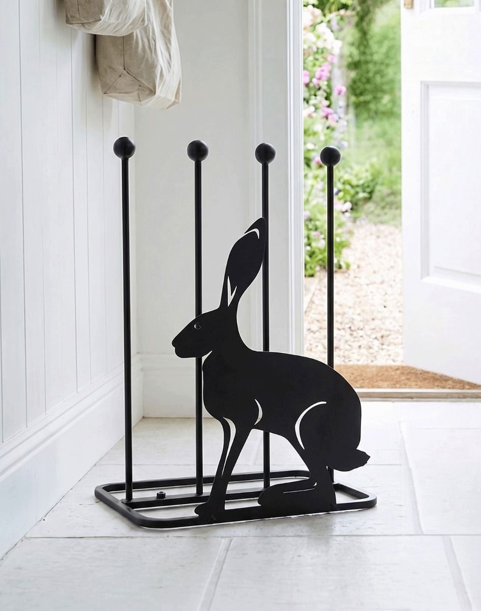 The March Hare Welly Boot Rack on a Stone Tiled Cream Coloured Cottage Hallway - Digital Illustration 