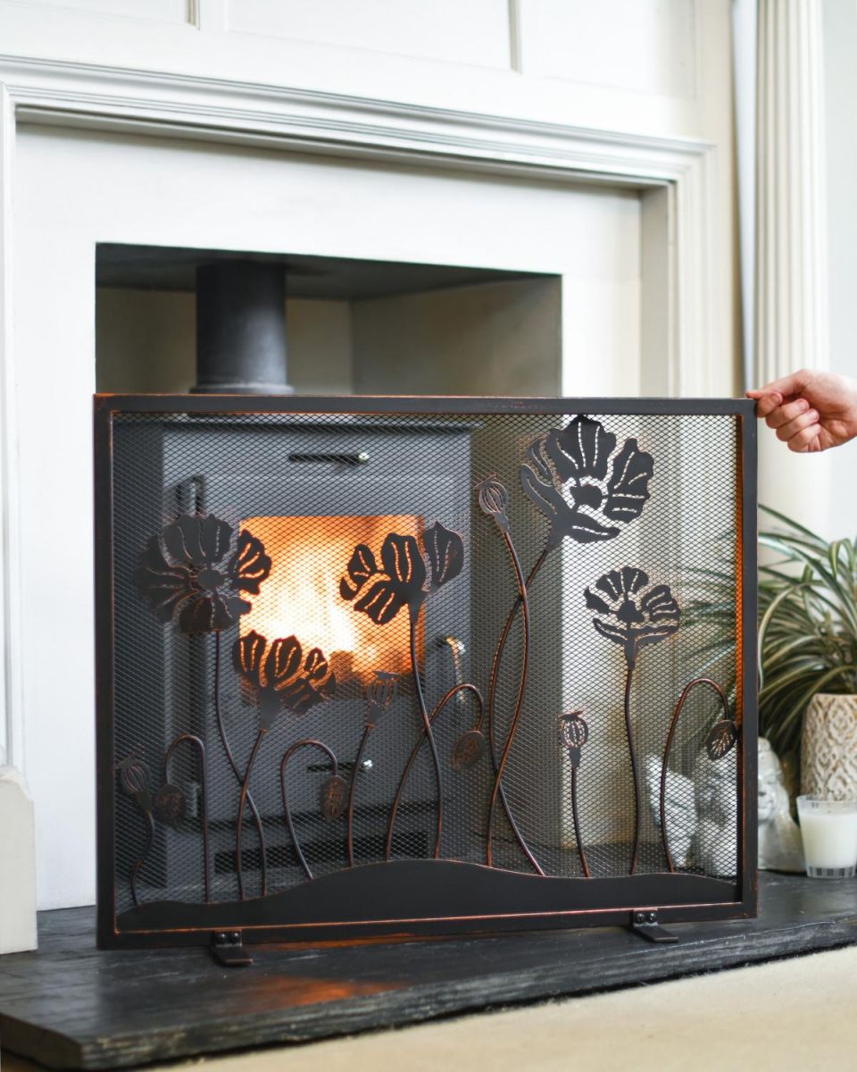 Scale Shot Of "The Meadow" Antique Fire Guard Scale Shot Of "The Meadow" Antique Fire Guard