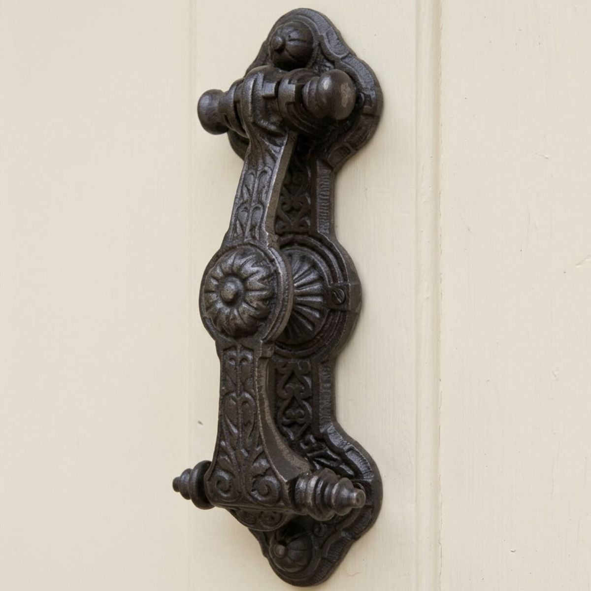 The Ornate Regency Door Knocker on a Classic Cream Timber Front Door - Digital Illustration
