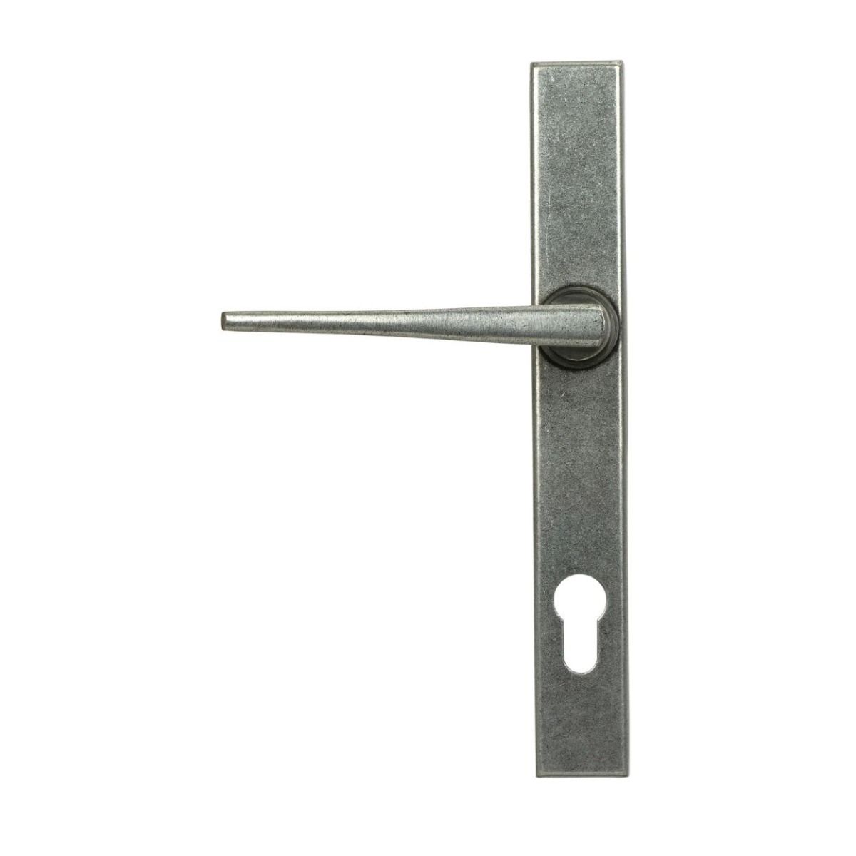 The Pewter Slimline Espag Lever Door Handle (92mm Centres) Shown from the Back