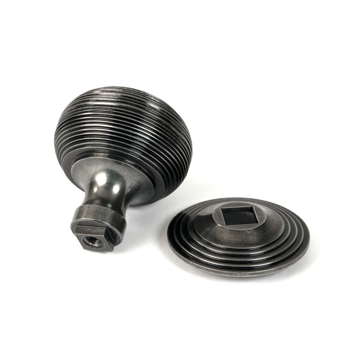 The Pewter Traditional Beehive Centre Door Knob Shown from Behind