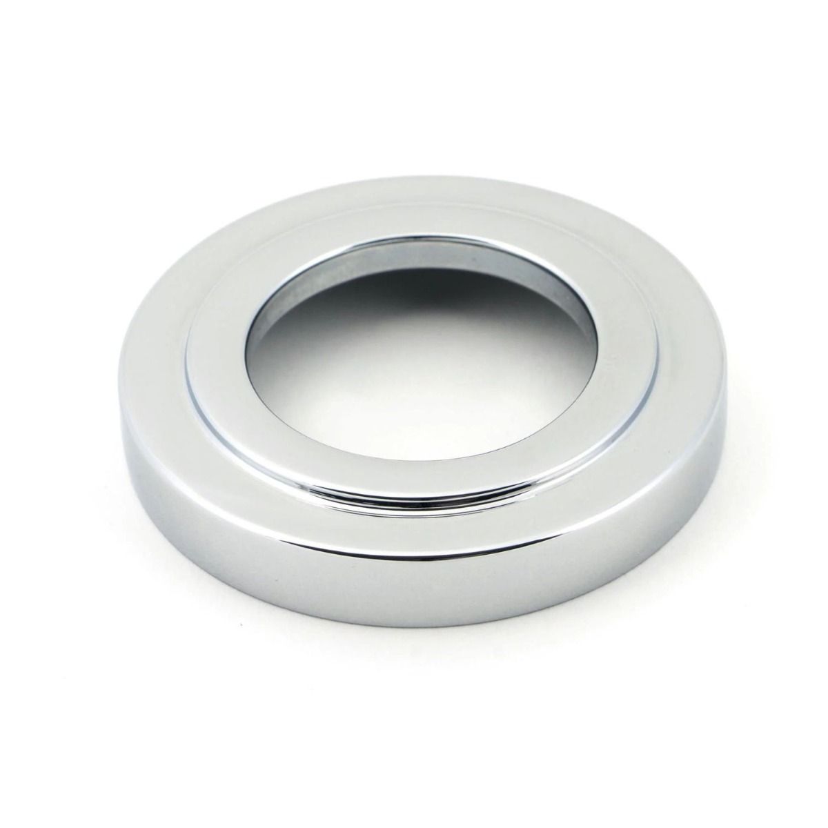 The Polished Chrome Art Deco Rose on a White Background 