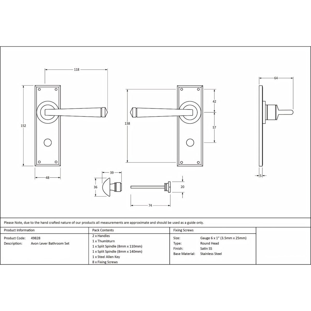 The Polished Chrome Sleek Architectural Privacy Suite Bathroom Lever Handles Technical Drawings and Dimensions 