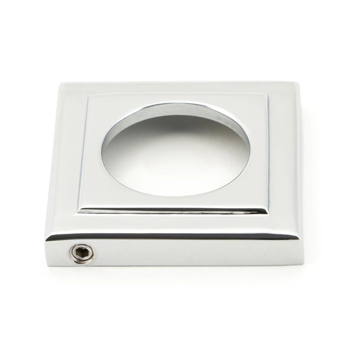 The Polished Chrome Square Rose on a White Background 