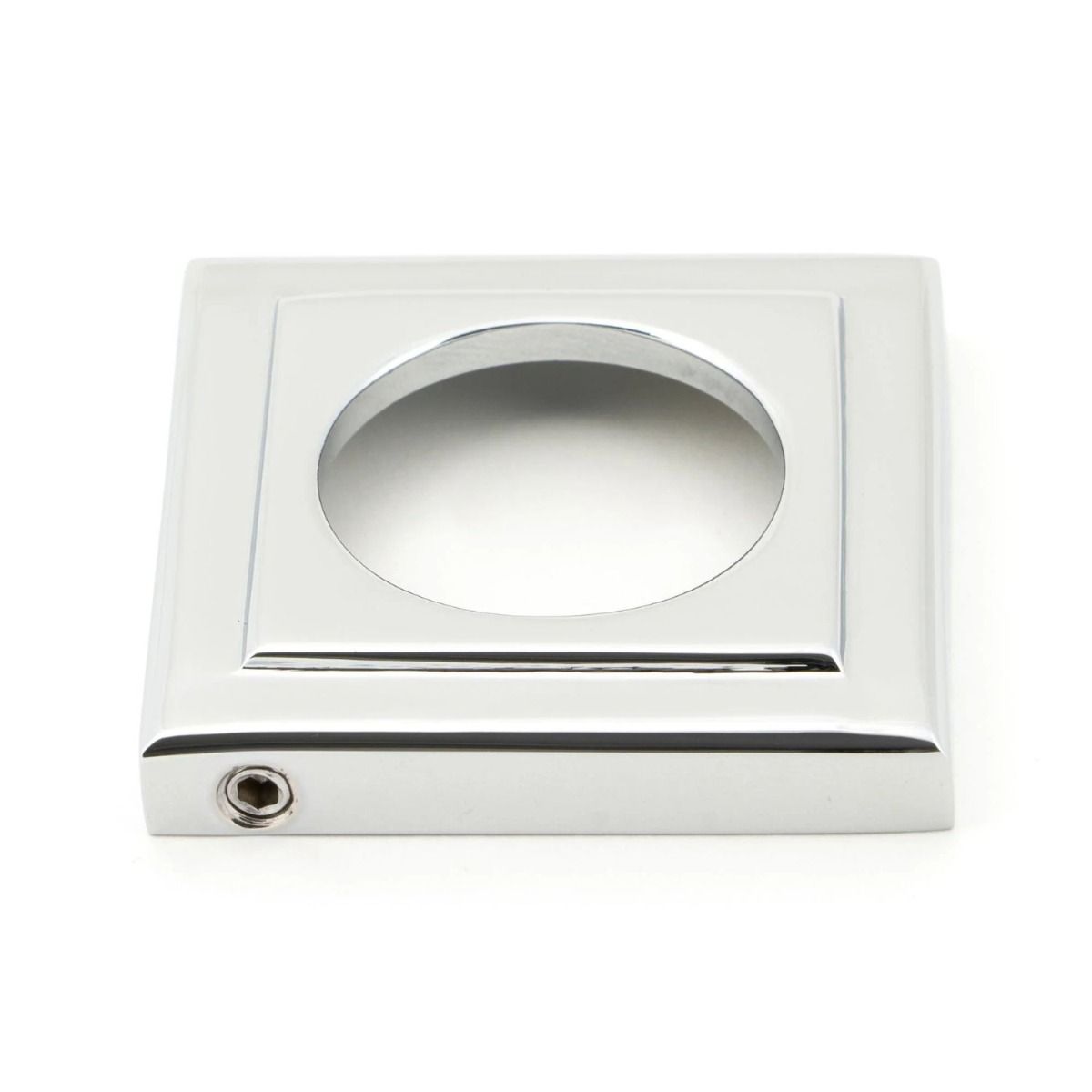 The Polished Chrome Square Rose on a White Background 