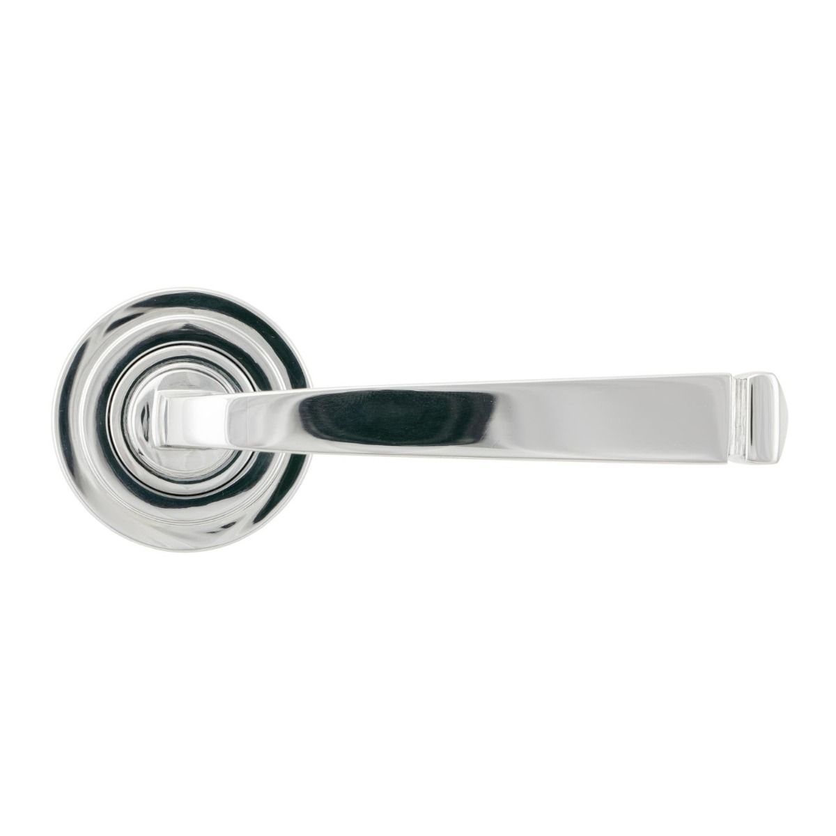 The Polished Chrome Tapered Lever on Art Deco Rose Set Shown Front on