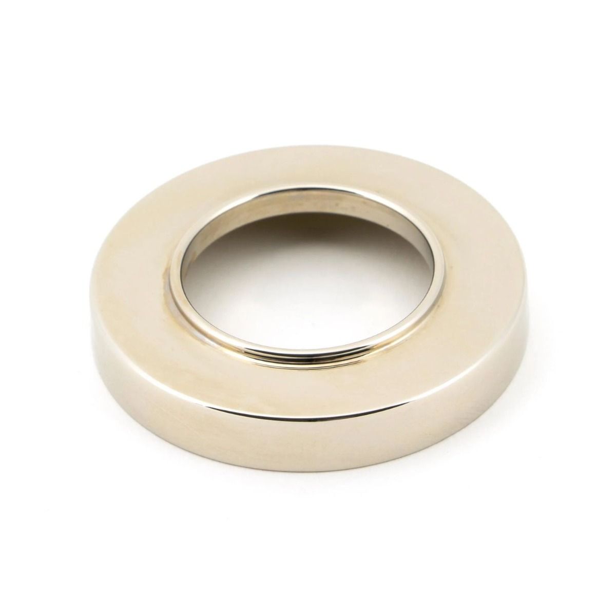 The Polished Nickel Plain Rose Set on a White Background 