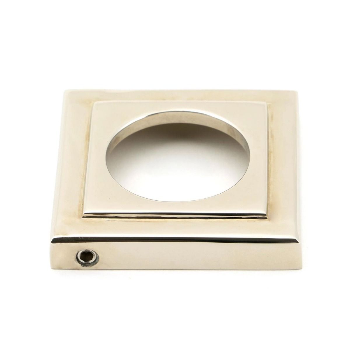 The Polished Nickel Square Rose on a White Background 