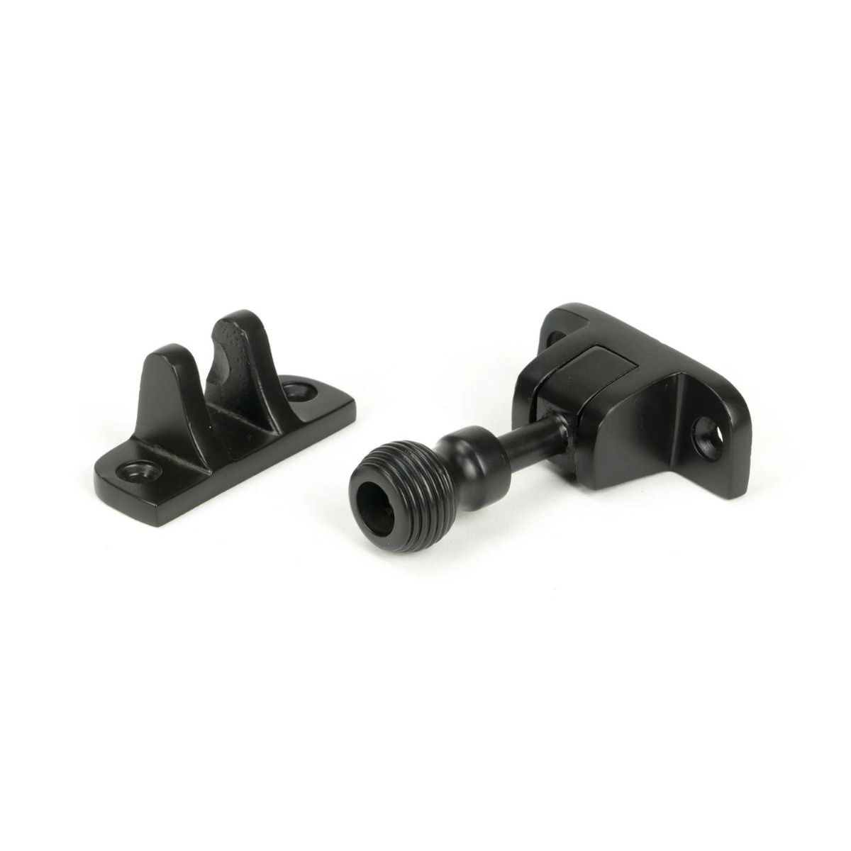 The Radiused Beehive Brighton Sash Window Fastener in Aged Bronze on a White Background 