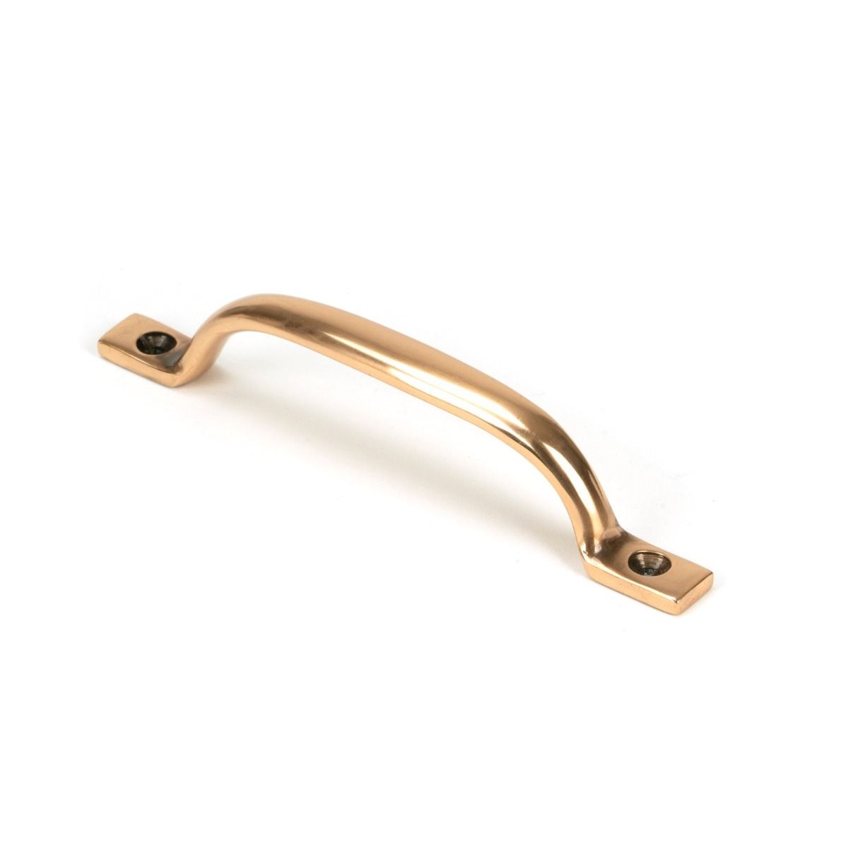 The Slim Sash Window Lift Pull Handle in Polished Bronze Shown Upright on a White Background