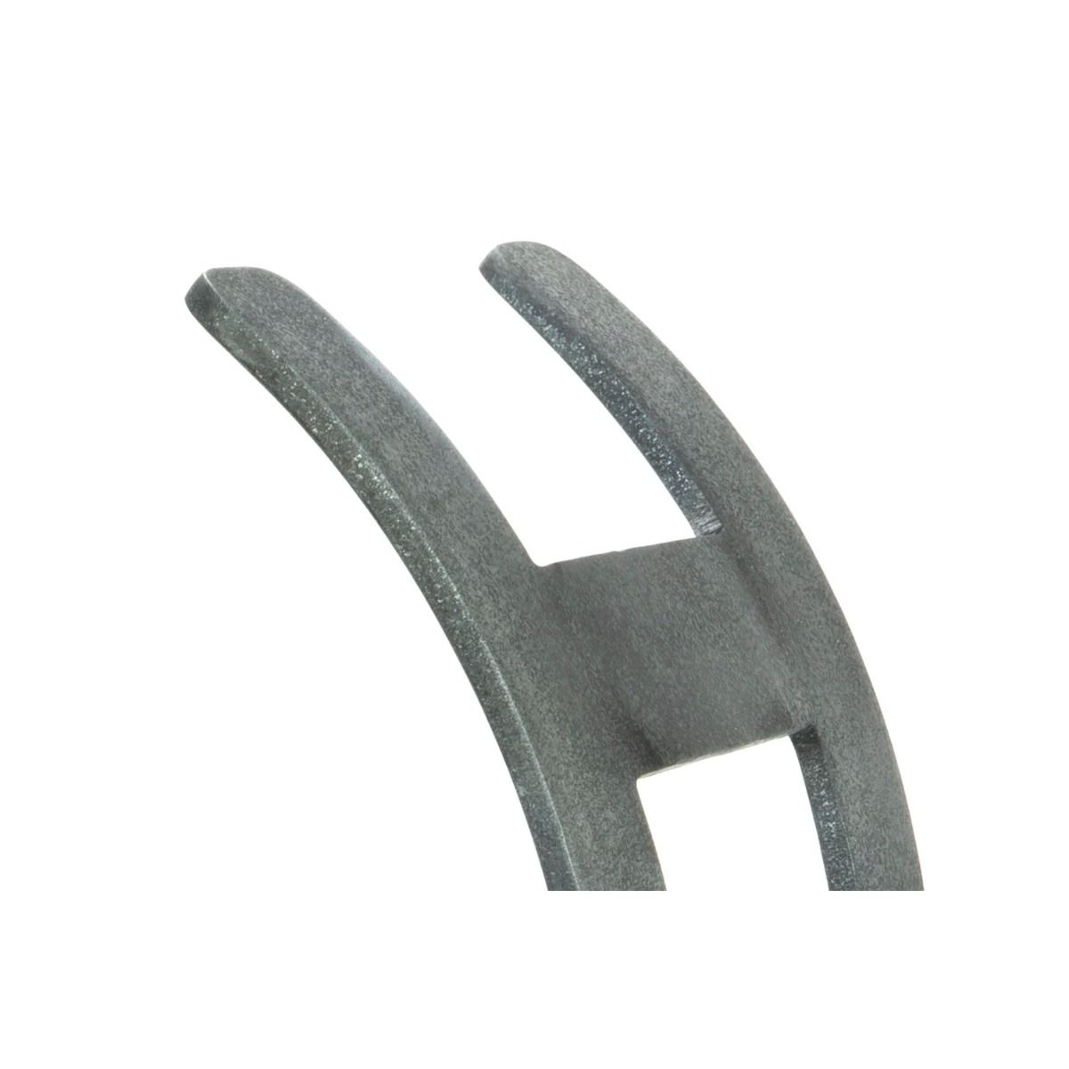 The Small Curved Fireside Log Holder in Pewter Showing a Close up of the Curved Edge