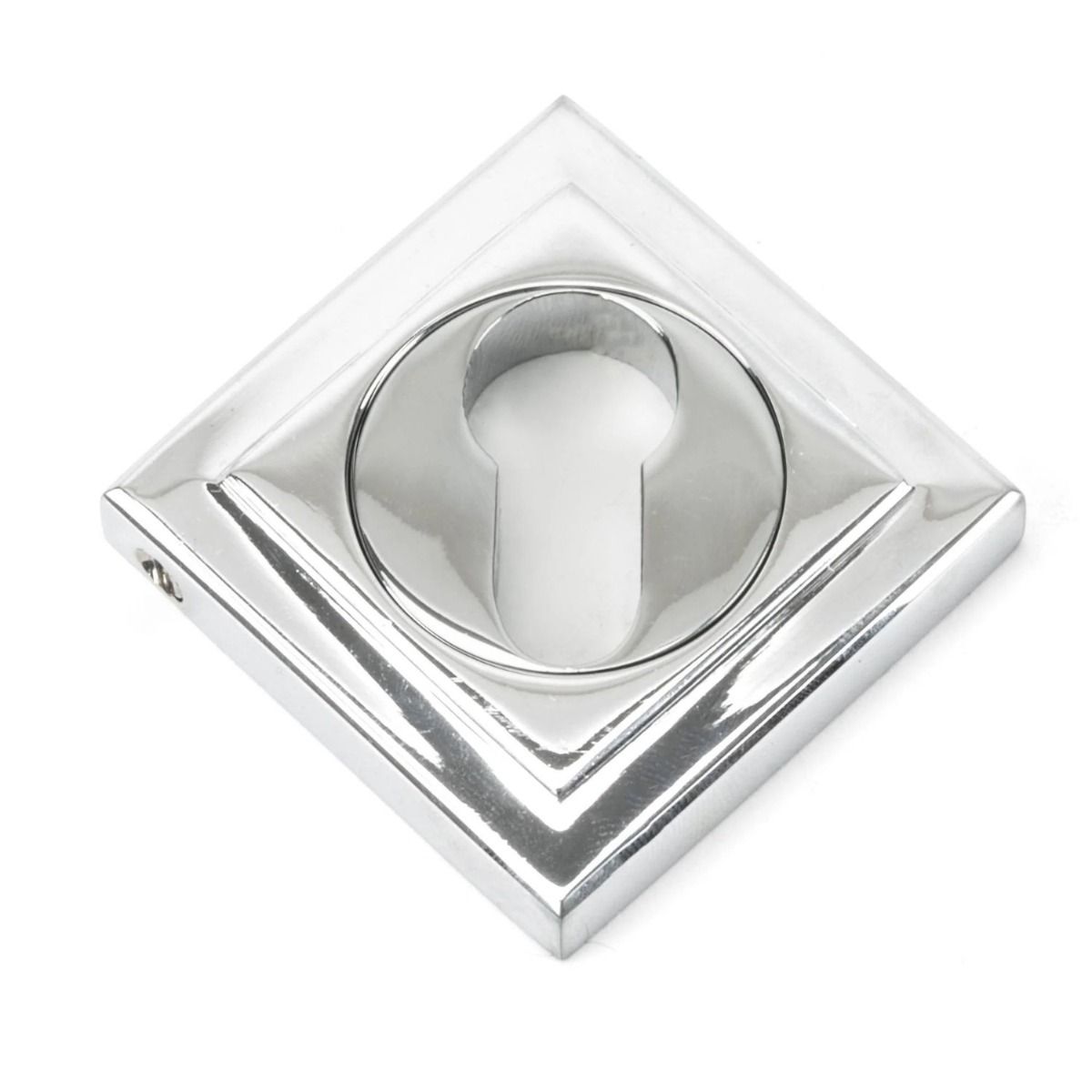 The Square Concealed Standard Euro Escutcheon - Polished Chrome shown in a Diamond Orientation