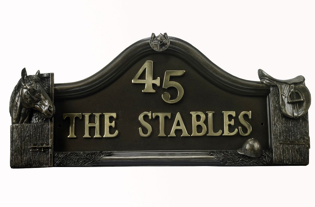 "The Stables" Bronze House Plaque