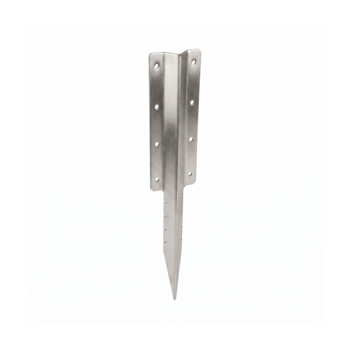The Stainless Steel Railway Sleeper Straight Inline Spikes - Double on a White Background
