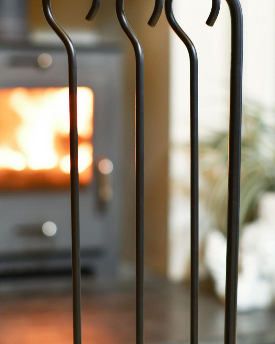 Close Up Of "The Tentorium" Three Piece Companion Set Finish Close Up Of "The Tentorium" Three Piece Companion Set Finish