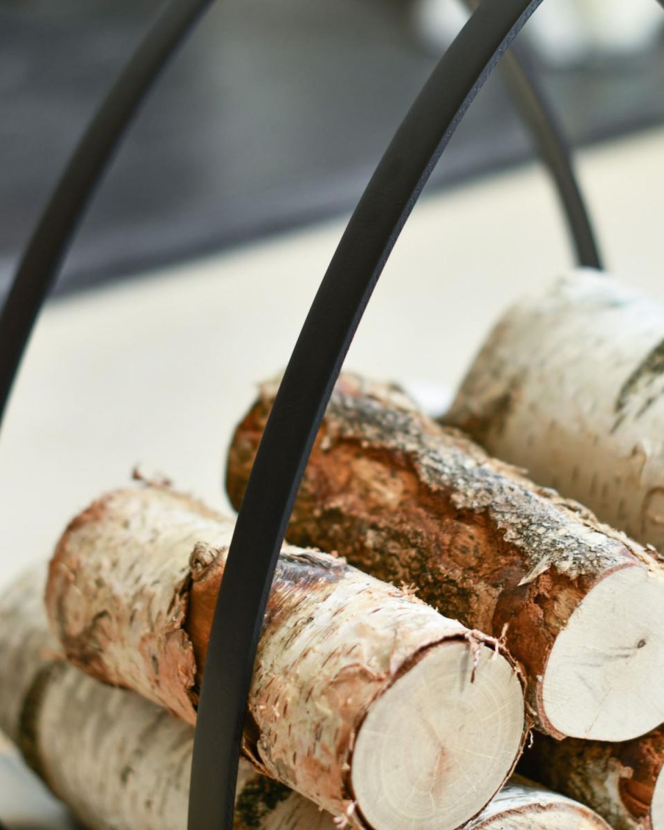 Close Up Of The Ternion Contemporary Log Holder Finish Close Up Of The Ternion Contemporary Log Holder Finish