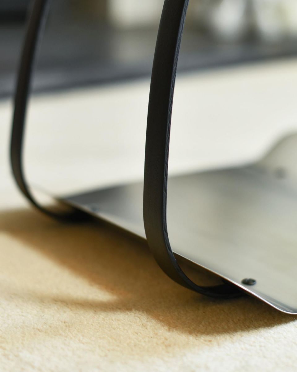 Close Up Of The Ternion Contemporary Log Holder Steel Panel Close Up Of The Ternion Contemporary Log Holder Steel Panel