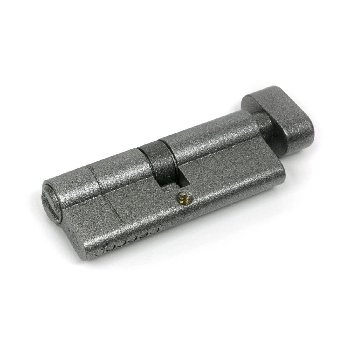 The 35/35 5-Pin Euro Cylinder Thumbturn Lock Keyed Alike in Pewter on a White Background 