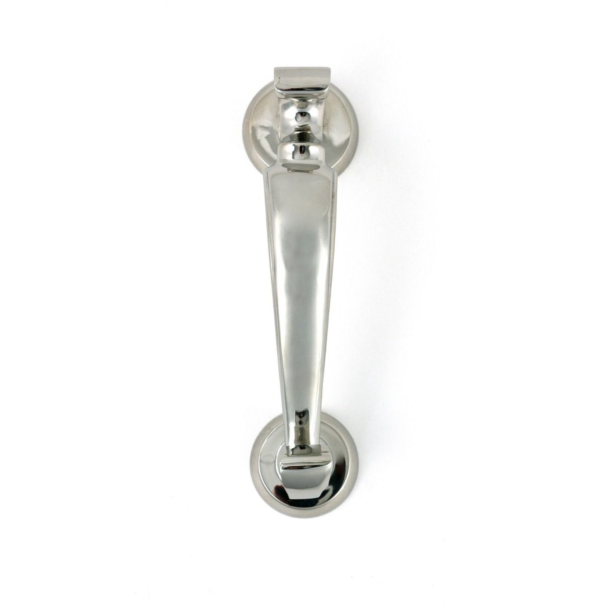 The Traditional Doctor"s Door Knocker Polished Stainless Steel Shown from the Front on a White Background