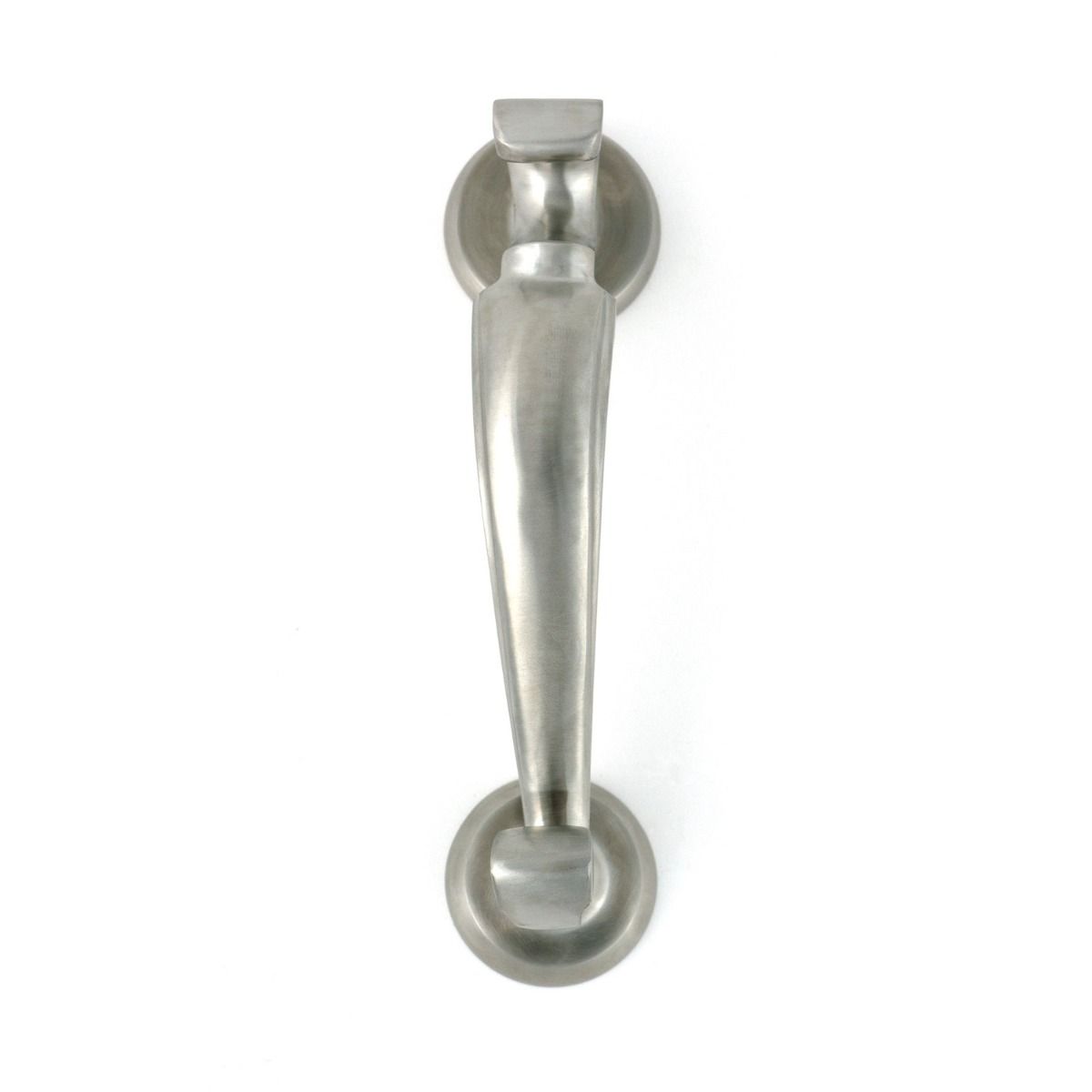 The Traditional Doctor"s Door Knocker Satin Stainless Steel Shown from the Front on a White Background