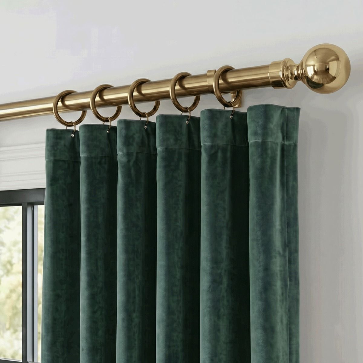 The “Vanderbilt Ball” Curtain Rail Finial Mounted in a Cream Coloured Contemporary Home - Digital Illustration 