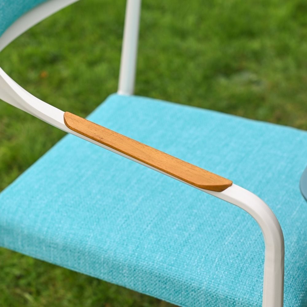 The Vortex Rotating Octagonal 4-Seater Outdoor Dining Set Showing the Curved Chair Armrests