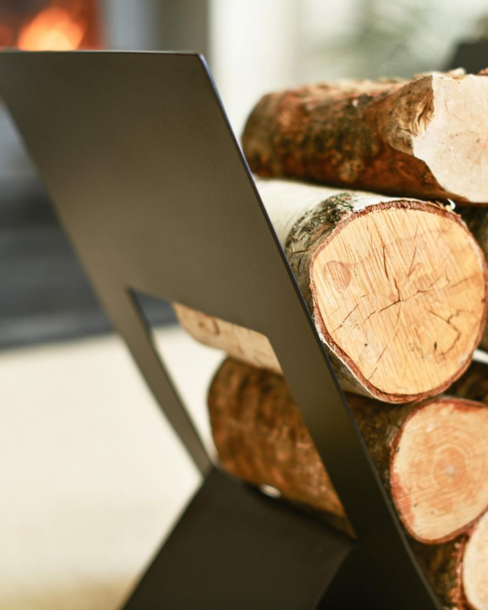 Close Up Of "The Winsford" Contemporary Log Holder Side