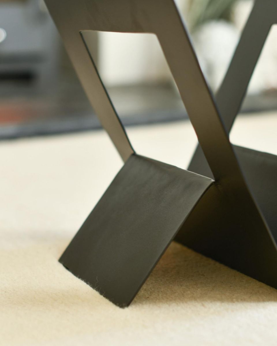 "The Winsford" Contemporary Log Holder From The Side