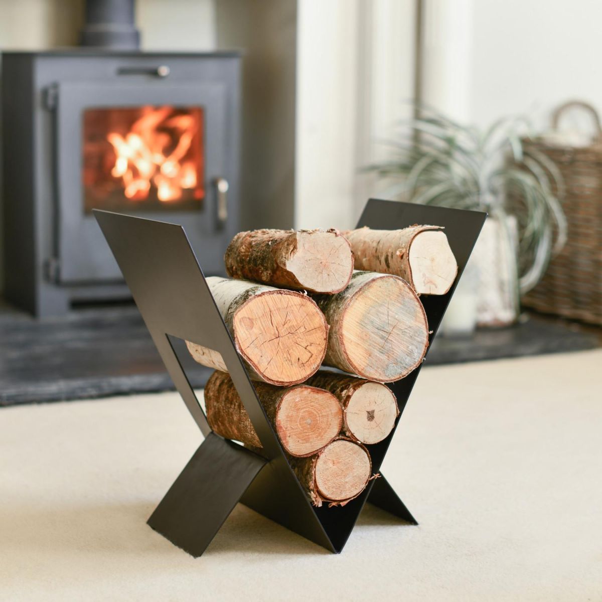 "The Winsford" Contemporary Log Holder In Situ