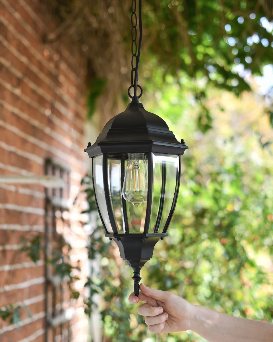 "Thornhill" Chain Hanging Porch Lantern to Scale