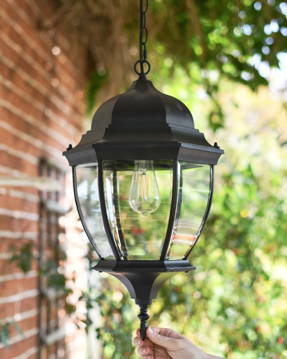 "Thornhill" Chain Hanging Porch Lantern to Scale