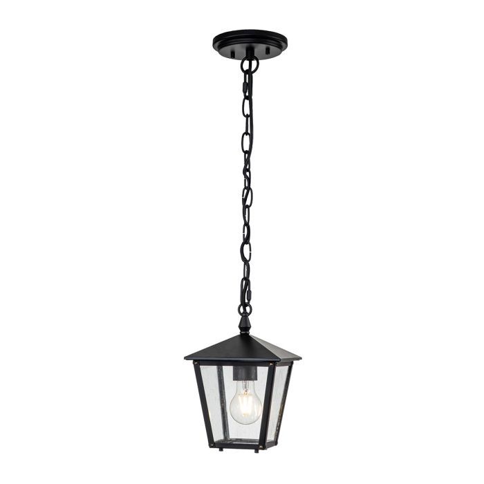 Thorpe Single Bulb Hanging Chain Lantern in Midnight Black