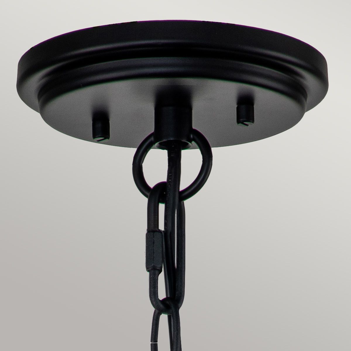 Thorpe Triple Bulb Hanging Chain Lantern in Midnight Black Ceiling Mount
