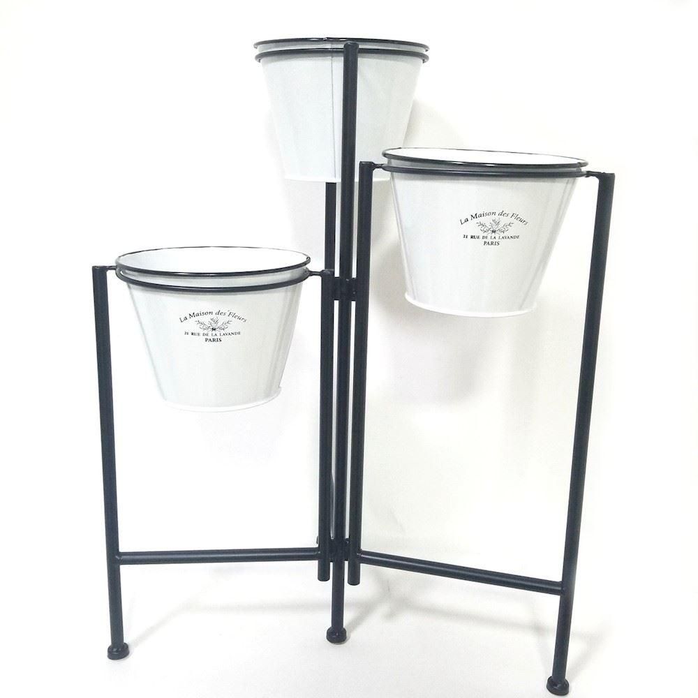 Three-Tiered Vintage Style Plant Pot Stand Three-Tiered Vintage Style Plant Pot Stand