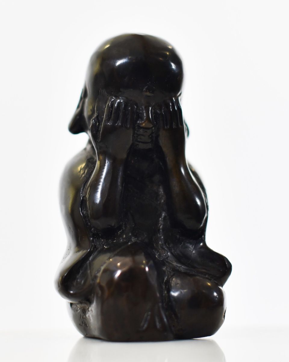 Three Graces of Zen in Cast Brass Set of Three see no evil pose